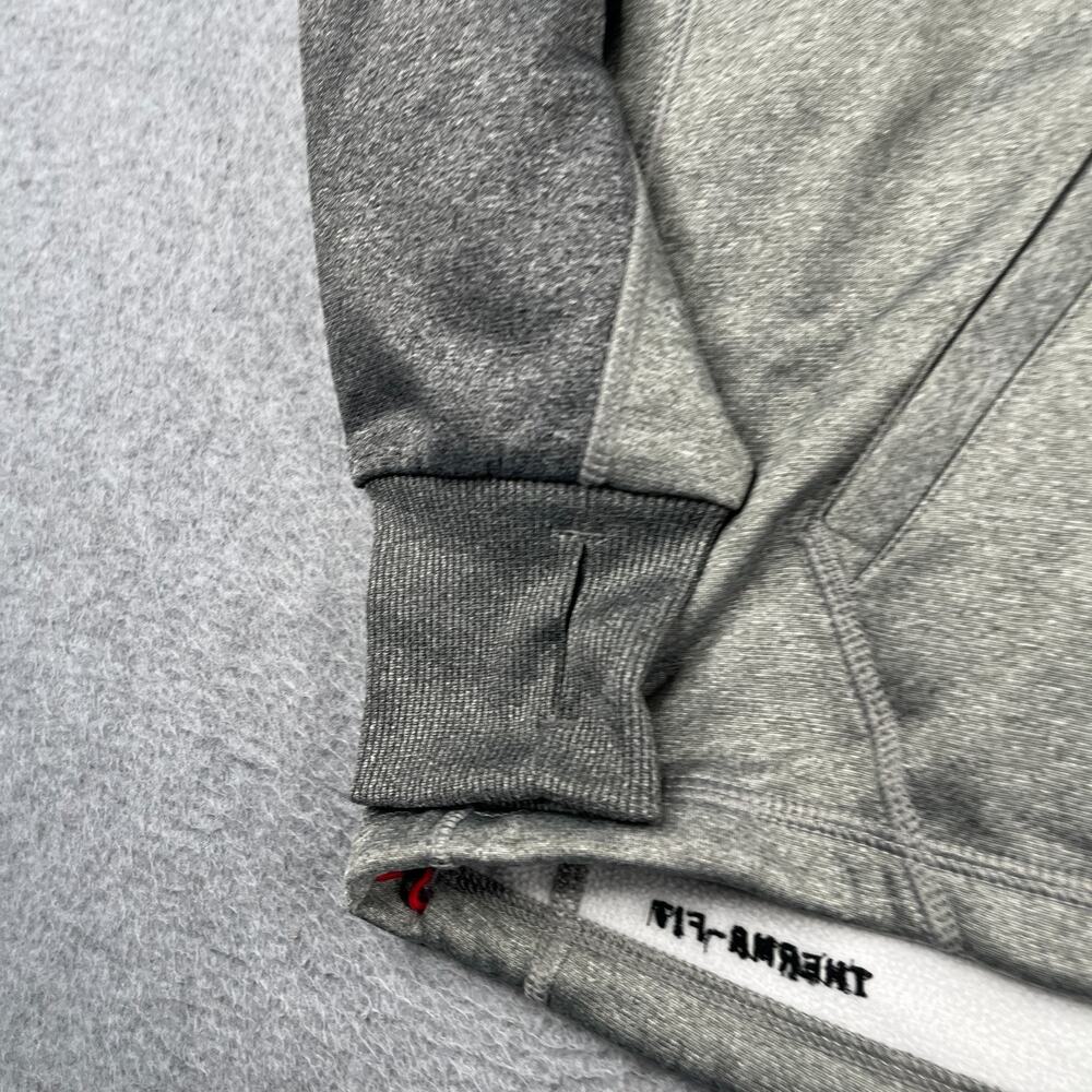 Nike Therma Fit Hoodie Sweatshirt Graphic Print Womans Large Thumb Holes Pocket - Picture 2 of 15